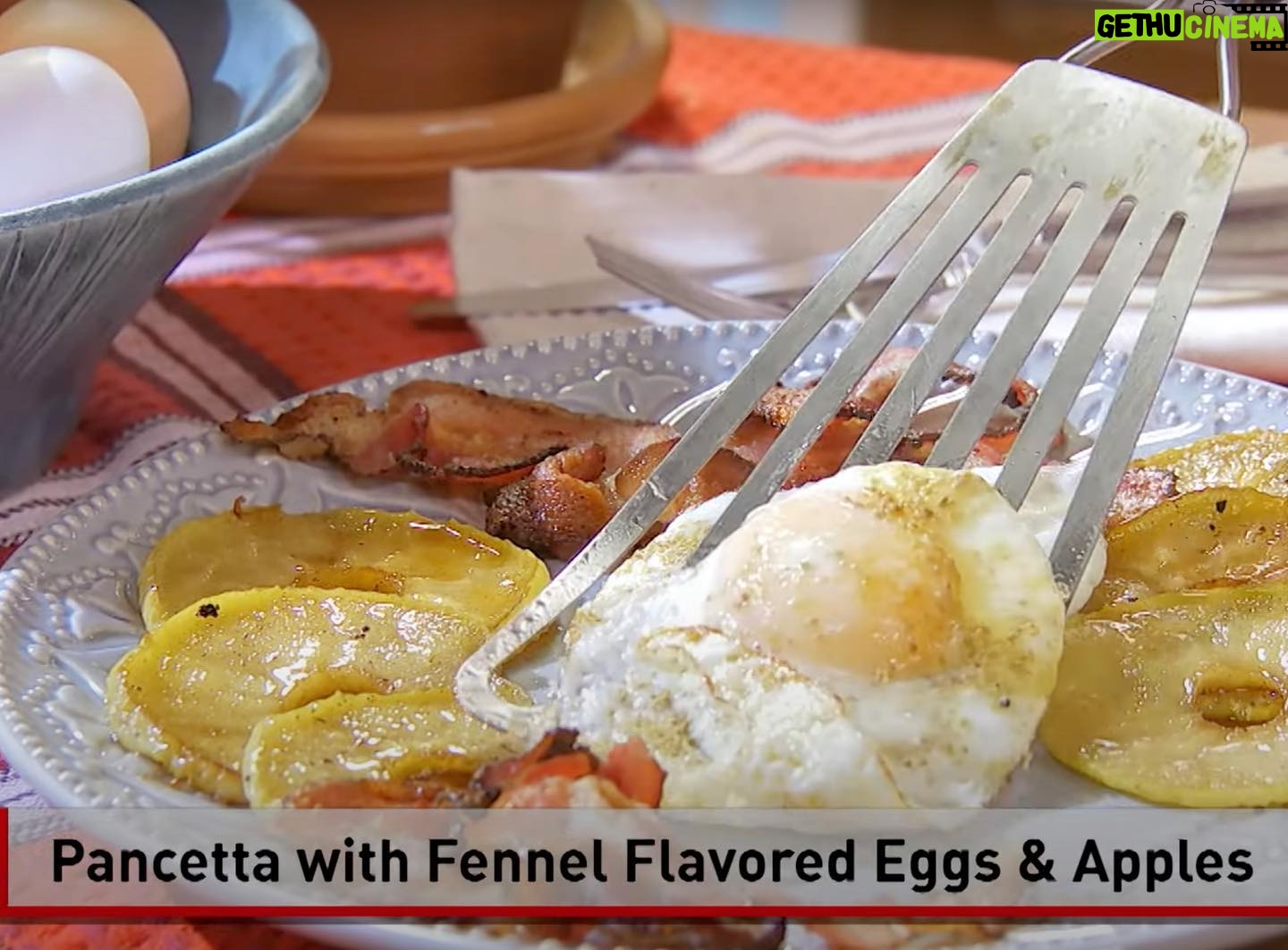 Lidia Bastianich Instagram - I love this dish for breakfast or a family brunch - especially served with lots of crusty bread to soak up the juices from the apples, pancetta, and eggs. Join me as I make it here - video link in my bio. Tutti a Tavola a Mangiare! #LidiasRecipes #LidiasItaly #LidiasKitchen #LidiaBastianich #ItalianFood #25YearsofLidia