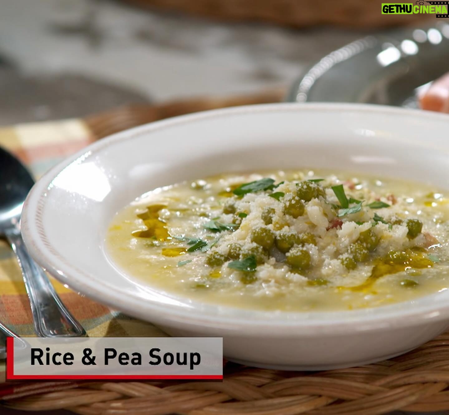 Lidia Bastianich Instagram - Rice & Pea Soup. This classic recipe was always a favorite of mine growing up, and it's a recipe that everyone makes a little differently, according to preference. I like my risi e bisi rather brothy while others make theirs quite dense. This is controlled by the intensity of the boil, using an open or covered pot, and cooking time, all of which determine the rate of evaporation. Link to video and recipe in my bio. Enjoy! . . . . #LidiasRecipes #LidiasItaly #LidiasKitchen #LidiaBastianich #ItalianFood #25YearsofLidia #FromLidiasTableToYours #LidiasSoundtrack