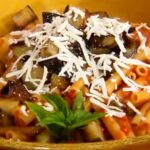 Lidia Bastianich Instagram – Rigatoni alla Norma.
#LidiasClassics Another classic recipe from the archives – Pasta alla Norma is a perennial favorite – richly delicious, yet easy to prepare, and it’s great as a weeknight dinner with some crunchy bread and a fresh green salad. Buon Appetito! Link to video and recipe in my bio.
.
.
..
.#LidiasItaly #LidiasKitchen #LidiasRecipes #ItalianFood #25YearsofLidia #FromLidiasTableToYours #LidiasSoundtrack @Cento #CentoFineFoods @GranaPadano #granapadano