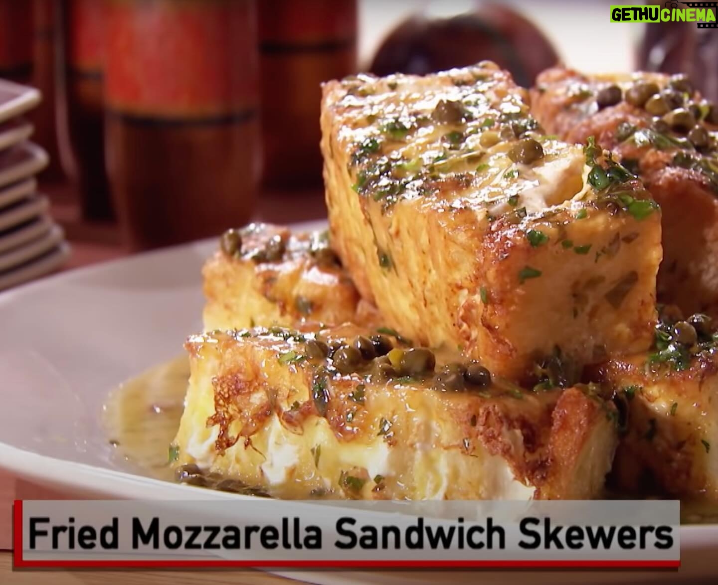 Lidia Bastianich Instagram - This very tasty appetizer could also easily be turned into a vegetarian meal, perfect for the weekend. The Italian title says it’s “Roman,” but mozzarella and anchovies are a well known combination in Southern Italy as well. In this recipe the mozzarella is fried between layers of bread and then topped with a puckery lemon, capers and anchovy sauce. Delish! Link to video and recipe in my bio. #LidiasRecipes #LidiasItaly #ItalianFood #LidiasKitchen #LidiaBastianich #PartyRecipes