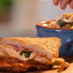Lidia Bastianich Instagram - Spinach & Chickpea Soup with a Baked Ham & Cheese Sandwich! I love this soup with chickpeas, but you can also add some ditalini or broken spaghetti in the last 10 minutes to give it more substance. Add a delicious, Italian-style baked ham and cheese sandwich, and you have a perfect - and economical - weekend lunch or dinner. Tutti a Tavola a Mangiare! Link to video and recipe in my bio. #LidiasItaly #LidiasRecipes #LidiasKitchen #LidiasBastianich #ItalianFood #EconomicalRecipes