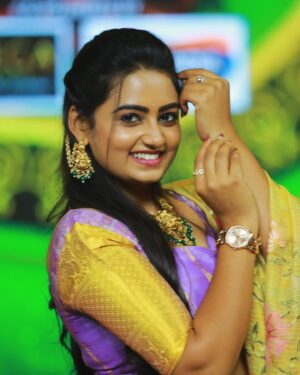 Likitha Murthy Instagram - Happy Ugadi 🌸✨🪔

Beautiful dress by: @abhinavacreations 
Stylist: @apoorva_reddy_yaramala (my fav❣️)