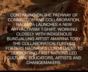 Lily Sullivan Instagram - Always up for supporting what @ellanoahbancroft_ is shaping in this world, this baddass boss babe and my long time sister has teamed up with the crew at @nagnata_ - a brand with an ethos of integrity and collaborating with local First Nations movements. 
The Tee features hand painted artwork and poem by artist @amarina.toby illustrating her connection to country. 

100% of the profits goes towards @the_returning_ founded by @ellanoahbancroft_ a Not-for-profit indigenous owned and run charity. 
Go buy one 😉

@nagnata_
@ellanoahbancroft_
@the_returning_
Artist @amarina.toby
Photographer @avanpodhajsky