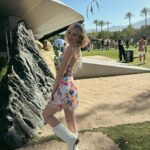 Lily Brooks O'Briant Instagram - Cosmic Desert 🪐✨🌵 • Missing Coachella weekend rn. Thank you so much @celsiusofficial & @cldstyle for inviting me to your Cosmic Celcius party last weekend! • Thank you so much @hellomolly for this beautiful dress 🩷 • • #coachella #celsius #cosmic #desert #hellomolly #fashion #festivalseason #festivalfashion