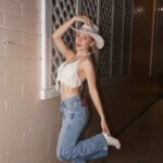 Lily Brooks O'Briant Instagram - random moments in my life ✨ • • Apparently I’ve loved wearing cowboy hat’s recently 🤠 p.s. don’t swipe! Scary photo of a monster at the end 😱 • • #photodump #cowboyhat #friends #lifelately #dog #pomeranian #friendship