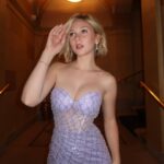 Lily Brooks O'Briant Instagram - wearing purple in honor of Endometriosis awareness 💜 thank you so much @prompartyshop for this GORGEOUS purple dress that was absolutely perfect for the Blossom Ball ✨ • • #endowarrior #endometriosis #blossomball #purpledress