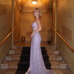 Lily Brooks O'Briant Instagram - wearing purple in honor of Endometriosis awareness 💜 thank you so much @prompartyshop for this GORGEOUS purple dress that was absolutely perfect for the Blossom Ball ✨ • • #endowarrior #endometriosis #blossomball #purpledress