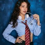 Lin Chenyi Instagram - 謝謝大家提前的生日祝福！ 趁青春期長大前夕，來拍一組叛逆女學生新照當自己的紀念禮物🎁（？ 非AI真人版學院照～ 跟上一波美劇The Idol偶像漩渦風格🤓 photo by @caramel0907 make up @_hidel_ #每張都很喜歡 #只好全部貼上 #美式證件照 #idol #ootd #school