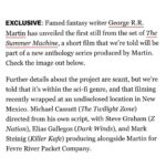 Lina Esco Instagram - 36 years in the making, back in 1988 when george was a staff writer for twilight zone. thank you GRRM for bringing me into your universe. summer is coming 🌞