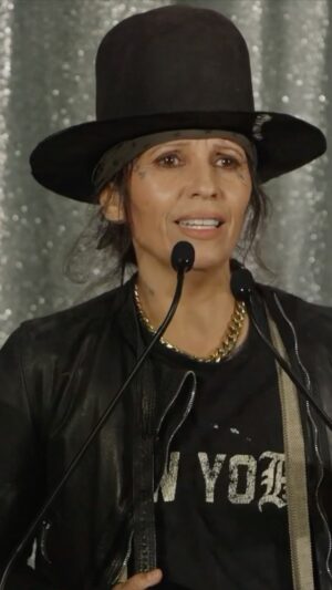 Linda Perry Instagram - Linda Perry takes the stage at the 2024 #ResonatorAwards with an inspiring speech about recognizing powerful women in the music industry 💪