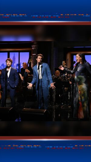 Lindsay Mendez Instagram - “Old Friends” Daniel Radcliffe, Jonathan Groff & @lindsaymendez perform from their 7-time Tony-nominated Broadway show, @merrilyonbway. 

#Colbert