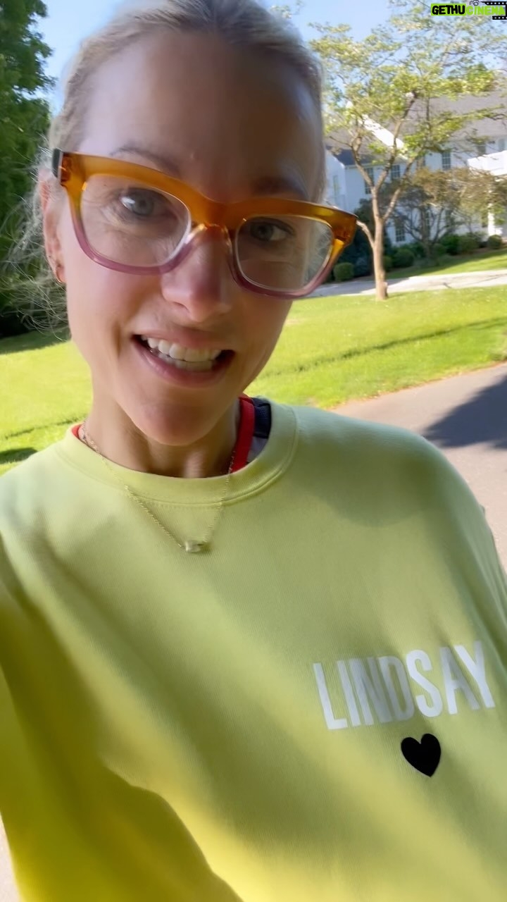 Lindsay Czarniak Instagram - Wednesday morning walk thoughts. Dogs, Indy 500 travel ahead! and my current favorite sweatshirt #wednesday #dogs #wardrobe #fashion #sports #indy500 #indy #may