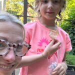 Lindsay Czarniak Instagram - One of my happiest places. Home. With my people. And all their honesty:) also we found a heart shaped leaf. My daughter always finds them #strawberries #garden #love #momlife