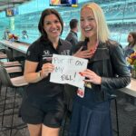 Lindsay Czarniak Instagram - This one really made me laugh out loud. I love when makeup and racing intersect! And thanks @katherineracing for being a good sport during the 4 hour rain delay. (Swipe for bonus answer pic bc I love a checkered flag:) #JOTD #indycar #makeup #lipstick #duck #racing #girlsinsports #girlpower