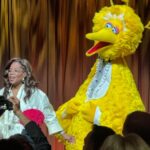 Lindsay Czarniak Instagram - Over a decade of marriage and I didn't know Telly was @craigmelvinnbc 's favorite muppet until last week. Grateful for this photo op and a special night celebrating all @sesameworkshop does to help with early childhood education. Congrats to @shondarhimes for the well deserved honor and thanks @aliceandolivia for creating a vibrant yellow gown (a la MY favorite Sesame Street character) that survived a LaGuardia airport bathroom wardrobe change with minimal wrinkles . We felt a little guilty singing along to some old favorites without the kids but this night was incredible! @sesamestreet #sesamestreet #kids #family #love #childhood #education