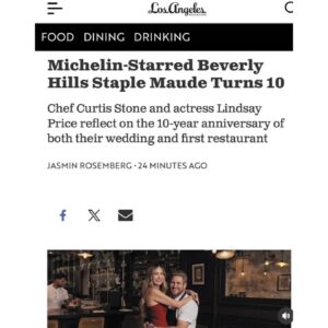 Lindsay Price Instagram - Thank you @lamag for the beautiful feature, helping us celebrate the 10th anniversary of both @mauderestaurant and 10 years of marriage. In both cases it just keeps getting better. ♥️