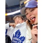 Lindsay Price Instagram - Just gonna post these pics from the hockey game last night real quick before I go to Timmies to grab a box of timbits and a large Double Double. Go leafs GO 🍁 @mapleleafs