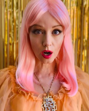 Lindy Booth Instagram - had a virtual quarantine fancy brunch with my dear friend and makeup artist @bowmanmakeup so i had to make sure my hair and makeup were just right! 💖🥂✨💖