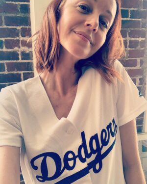 Lindy Booth Instagram - currently yelling at my tv as The Voice Of The Future while watching last year’s @dodgers Opening Day game... i know how this one ends!my heart is grateful for baseball today... even old baseball! happy #OpeningDayAtHome