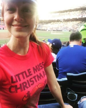 Lindy Booth Instagram - thank you @padres for combining baseball and christmas... i’m not sure how many other people were excited to see Santa Claus throw out the first pitch... but i was clearly your target audience. ⚾️🎄🌟