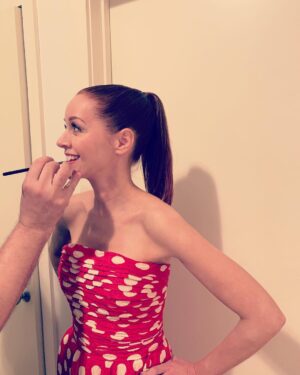 Lindy Booth Instagram - one more from last night... with thanks to my hilarious and talented glam team who keep me smiling through all the primping and beyond! makeup @bowmanmakeup and ponytail by @dereksyuen .... gorgeous dream dress from @lapoubellevintage ❤️ #tca19 @hallmarkchannel