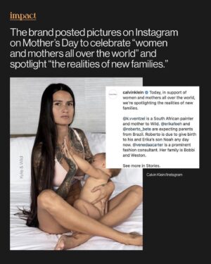 Linsey Godfrey Instagram - Bravo @calvinklein 👏🏻👏🏻👏🏻❤️❤️❤️
This is so beautiful!! This is what inclusion looks like!

I will also be removing any intolerant remarks and the account making them will be blocked. 
Representation is so important! 

Repost from @impact
•
Calvin Klein featured a pregnant man in their new ad campaign for Mother's Day. 

Tweet via @mimmymum1