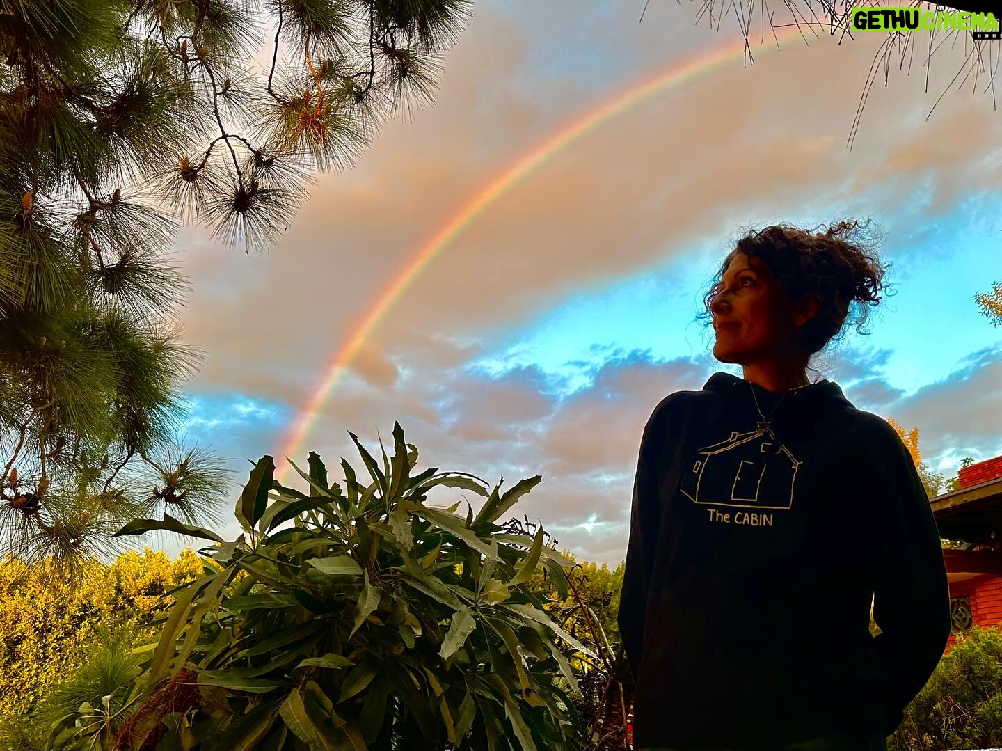 Lisa Edelstein - 4.2K Likes - Two moments of hope and happiness today. Everything counts these days. #rainbow #veganfood #husband ❤️❤️❤️