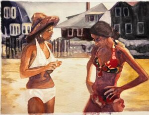 Lisa Edelstein Instagram - I’m to be participating in
MESHUGANAH 

OPENING FRIDAY, APRIL 12
@very.serious.gallery

In alignment with EXPO Chicago, “Meshuganah” transcends Chicago to unite Jewish artists from New York, London, Los Angeles, and Miami. Their diverse perspectives converge in a kaleidoscope of creativity, reflecting the dynamic and pluralistic nature of contemporary Jewish identity.
Artists include:
-Allison Zuckerman @allisonzuckerman
-Eric Yahnker @ericyahnker
-Jac Lahav @jaclahav
-Joel Mesler @joelmesler
-Jon Burgerman @jonburgerman
-Lisa Edelstein @lisaedelstein
-Marc Dennis @darcmennis
-Michael Shaw @michaelshawstudio
-Robert Russell @robertrussellworks

“Marsha” watercolor and charcoal on paper 
Image: 44 1/2 by 36 inches

“Kina Hora” watercolor and charcoal on paper
Image: 37 by 26 inches

“grapefruit” watercolor and pencil on paper
Framed: 23 by 18 1/2

“Gossip” watercolor and pencil on paper
Framed: 17 1/2 by 21 inches

#watercolors  #figurativeart #jewish