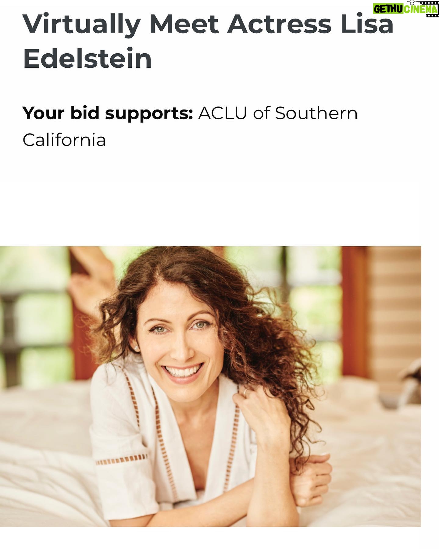 Lisa Edelstein - 3.1K Likes - Like your rights? Help me support @ACLU_SoCal’s vital work to protect the rights and freedoms enshrined in the Bill of Rights and win the chance to have a fun Zoom with me! Bid by 3/22 @charitybuzz: https://aclusocal.co/lisaedelstein23
Thank you for your amazing support of the ACLU SoCal! BIDDING ENDS TOMORROW! ❤️