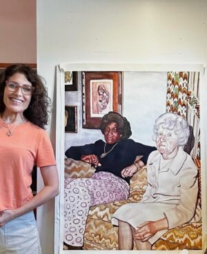 Lisa Edelstein Instagram - “Her Last Party” 37x28 Watercolor and charcoal on paper ❤️ #watercolors #figurativeart #painting