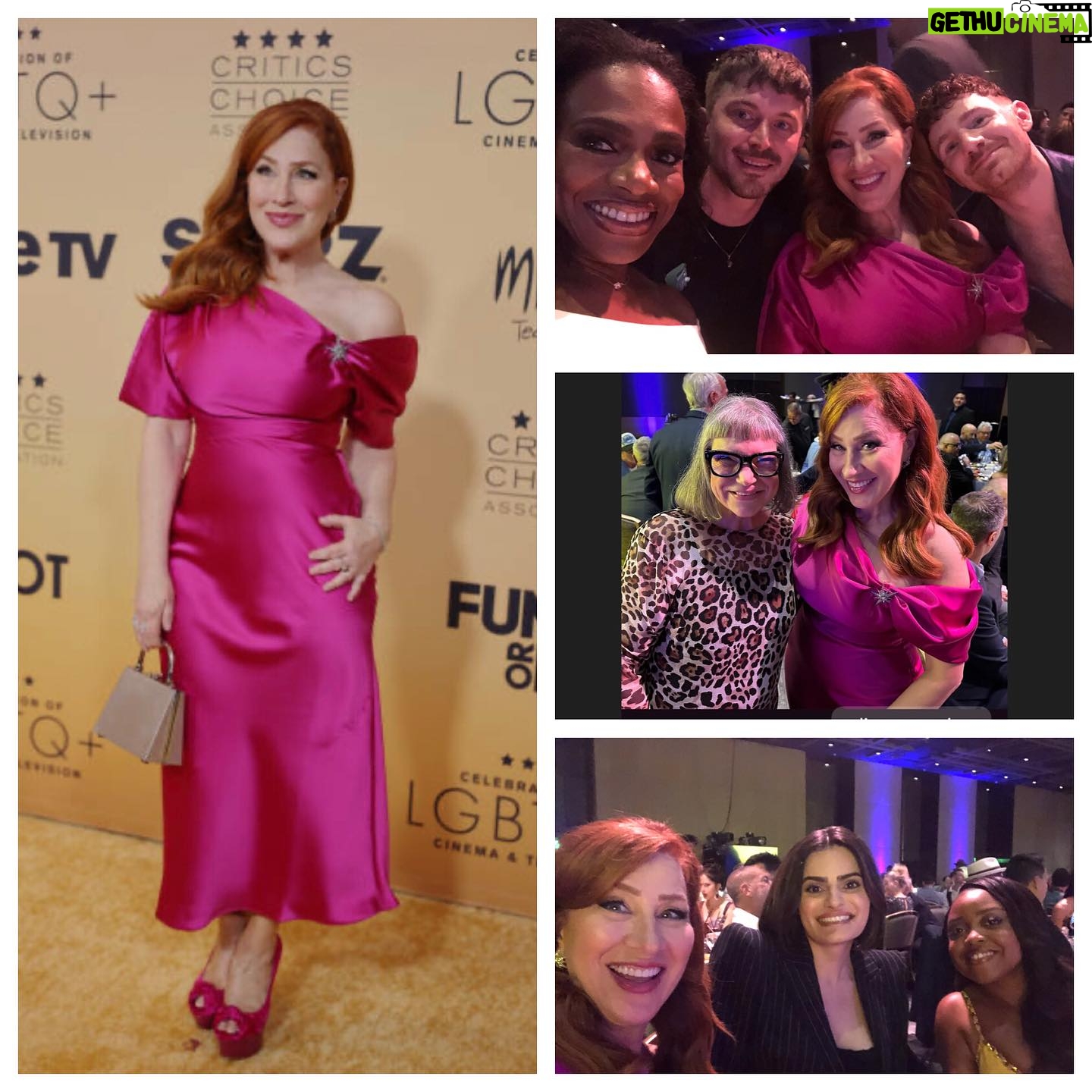 Lisa Ann Walter Instagram - Wonderful night celebrating excellence and art in the LGBTQ community - and @abbottelemabc’s own @chrisperfetti who won the Breakthrough Award for his genius portrayal of Jacob Hill. I’m SO proud of him - and of the diverse, talented writers led by Quinta Brunson. Thanks @criticschoice for the love. . Dress: @amsale Jewelry: @tcgoutal Hair: @dvohair Makeup: @adamchristophermakeup Style: @miss_kellyjohnson
