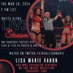 Lisa Marie Varon Instagram - 🗓️ Tuesday | March 26, 2024 🕕 Set your Clock | 7PM EST 🔗 Follow | https://twitch.tv/reallisamarie ⭐️ Join me for a Twitch Watch Along, Tuesday, March 26th at 7PM EST! We will be looking back at @tnawrestling Hardcore Justice PPV 2011. The match-up was @reallisamarie & @realbrookeadams vs @ssdarkangel & @zelinavegawwe. As we watch we can chat about the match. If you are in the chat room, you can ask me questions about the match. Hope you can join and watch with me! Follow me at twitch.tv/reallisamarie and I will see you there! Sponsored by @ryansimkhaieyeshop. Thanks for helping me see things more clearly with style! #LisaMarieVaron #LisaVaron #WWEVictoria #VictoriaWWE #TNATara #TNAKnockout #TaraTNA #WidowsPeakFreak #VictoriaWebOrg #WWE #TNA #ImpactWrestling #AllTheThingsSheSaid #WidowsPeak #SupportWomensWrestling #WomensWrestling #WomensWrestlingMatters #GAWTV #Twitch #TwitchTV #StreamingOnTwitch #WatchAlong #BrookeTessmacher #TeamTNT #HardcoreJustice #RyanSimkhaiEyeshop #ZelinaVega #SarahStock #BrookeAdams