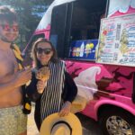 Lisa Wilkinson Instagram - Saturday surf, my boy Louis, Mr Whippy double choc-dipped with nuts, and a side of Greensleeves.🎶🎼 For just a moment, what pandemic? ❤️❤️❤️🏄‍♀️🌞🕶👒