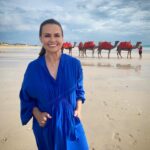 Lisa Wilkinson Instagram - Camel rides at sunset on Cable Beach. I’ve certainly had worse days at the office… ❤️❤️❤️ #wanderoutyonder #westernaustralia #wa #TheProjectDoesWA #Broome #theprojecttv