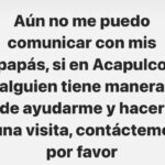 Lisette Morelos Instagram - Los papás de una amiga muy cercana @levetk están en Acapulco… y no ha sabido nada de ellos. Por favor si pueden ayudar de alguna forma …además de compartiendo este post… se los agradeceré 🙏🏻 #otis #acapulco