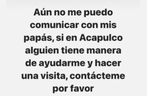 Lisette Morelos Instagram - Los papás de una amiga muy cercana  @levetk están en Acapulco… y no ha sabido nada de ellos. 
Por favor si pueden ayudar de alguna forma …además de compartiendo este post… se los agradeceré 🙏🏻
#otis #acapulco