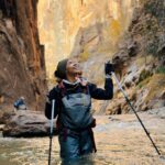 Lisseth Chavez Instagram – Don’t let this smile fool you, I nearly froze to death 😅🌄 #Narrows #zionnationalpark