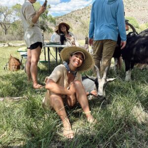 Lisseth Chavez Instagram - Left civilization for a week and came back with a tribe! 🐐

HIDE CAMP: Where we spent a week unplugged, communing with goats, whispered to cottonwood trees, danced under the stars around crackling fires. 

We went back to basics & embraced our primitive ancestral skills. 

A huge Thank you thank you to @caprakhan & Rain Gorenc for guiding and sharing this experience with us🤍 
Thank you for teaching us old ways, for sharing your home with us, for the memories we created, I’m Truly grateful for it alllll 🥹🙏🏽