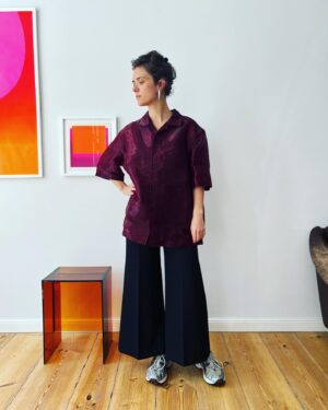 Liv Lisa Fries Instagram - …an afternoon with my stylist @kamilla_richter & designer @ferhatkartal___ in Shirt Demhat liquid silk organza @ferhatkartal___ earrings @acnestudios 💥