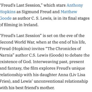 Liv Lisa Fries Instagram - It has been in incredible experience to shoot FREUD‘S LAST SESSION with @anthonyhopkins as Sigmund Freud and me as his daughter Anna Freud 💥🙏 thanks everyone involved @jodiannebalfour 💕 and the director Matt Brown 🙏 and cinematographer @bensmitharddop