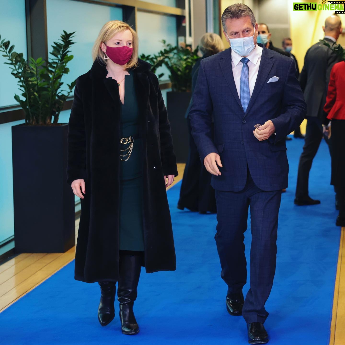 Liz Truss Instagram - Met European Commission Vice-President @maros.sefcovic today on the 🇬🇧🇪🇺 relationship. My priority is protecting peace and stability in NI.