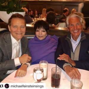 Liza Minnelli Instagram - I had so much fun over the weekend with two of my favorite men! @georgehamilton has been one of my dearest friends since we were practically babies! 
My darling @michaelfeinsteinsings always arranges such wonderful get togethers. Love you, baby 😘
#lizaminnelli #georgehamilton #michaelfeinstein #lizawithaz #dinnerwithfriends #oldfriends #westhollywood
