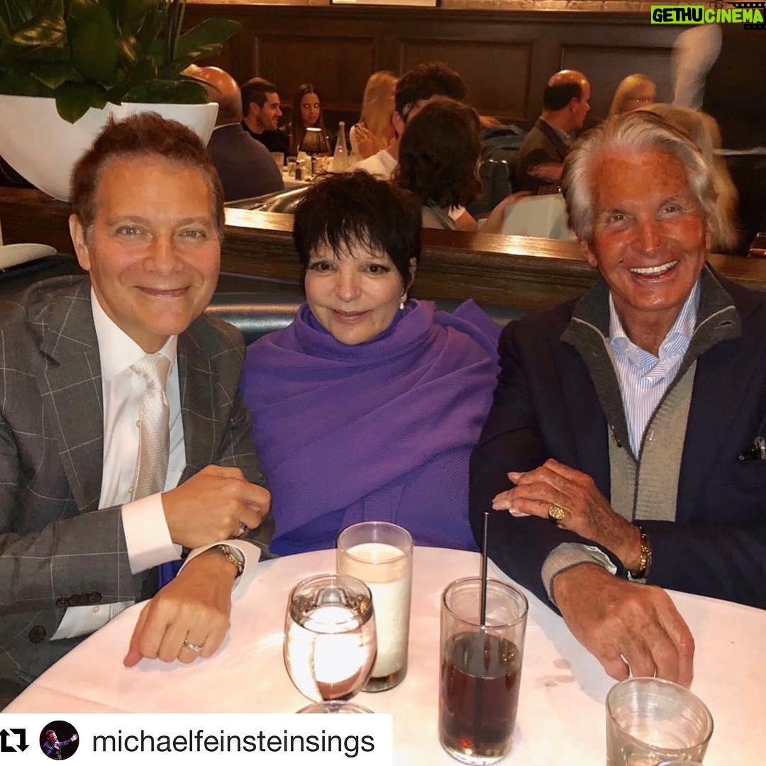 Liza Minnelli - 7.3K Likes - I had so much fun over the weekend with two of my favorite men! @georgehamilton has been one of my dearest friends since we were practically babies!
My darling @michaelfeinsteinsings always arranges such wonderful get togethers. Love you, baby 😘
#lizaminnelli #georgehamilton #michaelfeinstein #lizawithaz #dinnerwithfriends #oldfriends #westhollywood