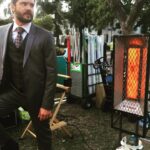Liza Weil Instagram - TV's @thecharlieweber and MR. HEATER doing some fine work today. Eat your heart out ladies... But MR. HEAT is all mine.