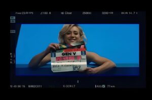 Lizze Broadway Instagram - That’s a wrap on #GenV - buckle up it’s going to be a fucking ride!

Want to say a quick thank you to @amazonstudios & @sptv @pointgrey @andiegreen @katiehgraves for this incredible ride.
Thank you to our brilliant show-runners @tarabutters & @itsmichelefazekas - what an honor. Truly. 
 Thank you to our genius writers 
Brant, @crashrosbe @lgreer1419 @allglowedup 
Thank you to our visionary directors Phil, Steve, @clarekilner @rachelgoldbergdirector @shanasteinprod @sanaahamri 

& to the crew THANK YOU. You guys are the real superheroes

Thank you kripke for expanding your insanely wild world. 

Thank you to the cast - I can’t wait to see you all shine.

I hope ‘Emma’ touches your heart as much as she touched mine.

See you all soon.

Much love,
LB