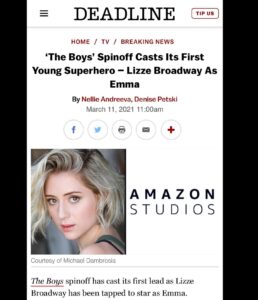 Lizze Broadway Instagram - Oh my god! So grateful to be a part of this universe!!!! #theboysspinoff
