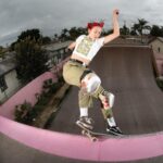 Lizzie Armanto Instagram - Snuck in a session on my pink ramp before the rain. Front smith in my shoe, @vansskate #TheLizzie Lows. 🛹☔️ 📸 @kenhada