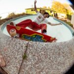Lizzie Armanto Instagram – one & only sesh before they demoed our pool. It was fun to watch my friends rip! I was hoping to get a grind but pool skating is hard. ♥️
📸 @andrewjamespeters