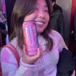 Lizzie Armanto Instagram - Shoutout to @MonsterEnergy 4 the awesome release party celebrating their new flavor, 💖Ultra Fantasy Ruby Red💖! Had a goooood time hanging w/ friends & fam. We bedazzled r teeth, & were immersed in some cool live art by @pinky.pop.123. & ended the night w/ 🍕 💤