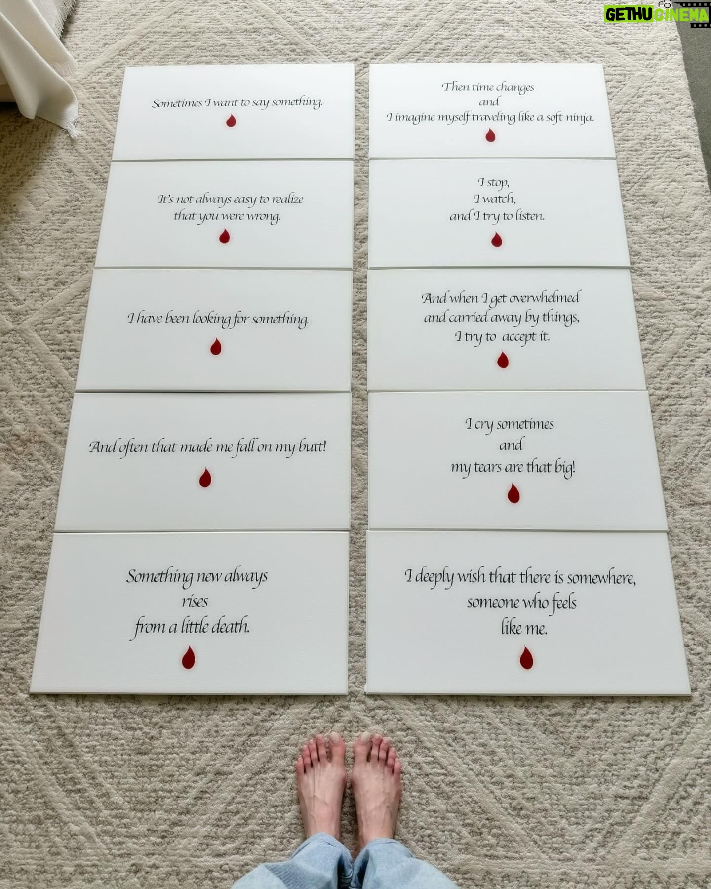 Loan Chabanol - 3 Likes - I just came across these little quotes I wrote a while back for my first art show in New York. They accompanied a series of drawings I created that depicted the journey of a little clown going through life. The reading starts from the top left, then continues down, then to the top right, and down again. I am missing the last one; not sure where it is. It said, āAnd then I open my eyes, see the world for what it is, and understand I canāt change it. Only be a part of it.ā
Reading this again today, I feel that each chapter of life is so important and necessary to progress to the next levelāthe level you wish to reach.